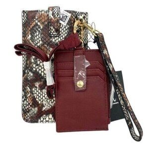 INC International Concepts Womens Ashlii Lanyard Snakeskin Wallet Phone Wristlet